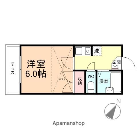 清水町第3レジデンス(1K/1階)の間取り写真