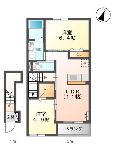 サンローズ・K&T(2LDK/2階)の間取り写真