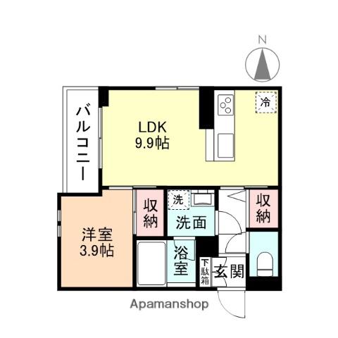 REFISIAひばり(1LDK/1階)の間取り写真