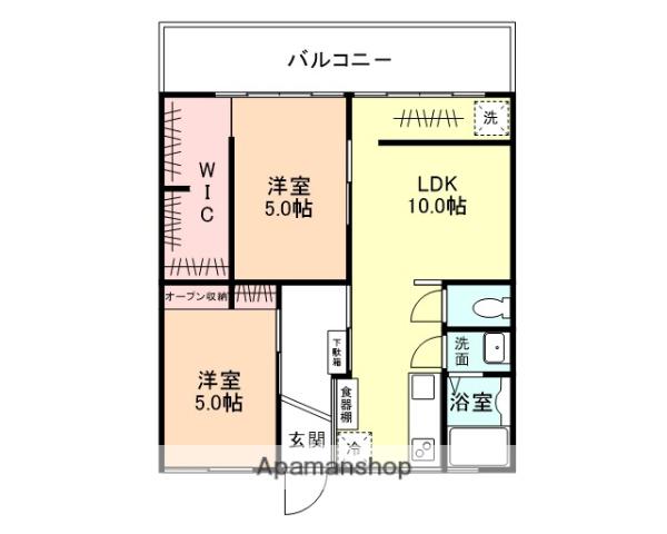 FIESTA野村(2LDK/2階)の間取り写真