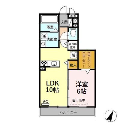 セジュール・ユー(1LDK/2階)の間取り写真