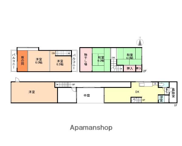万葉線 中新湊駅 徒歩5分 2階建 築58年(4DK)の間取り写真
