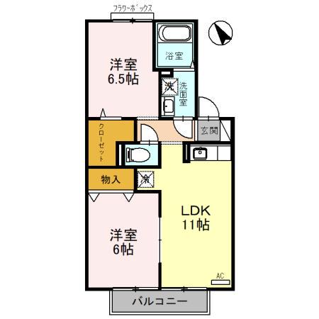 サニーコート(2LDK/2階)の間取り写真