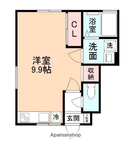 RIMOWA下轡田(ワンルーム/1階)の間取り写真