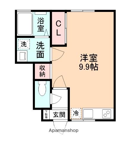 RIMOWA下轡田(ワンルーム/1階)の間取り写真