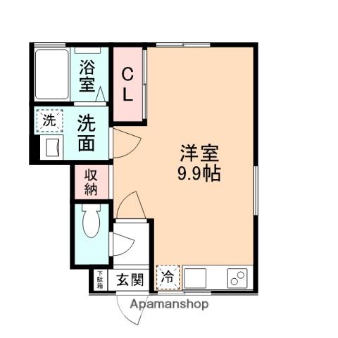 RIMOWA下轡田(ワンルーム/1階)の間取り写真