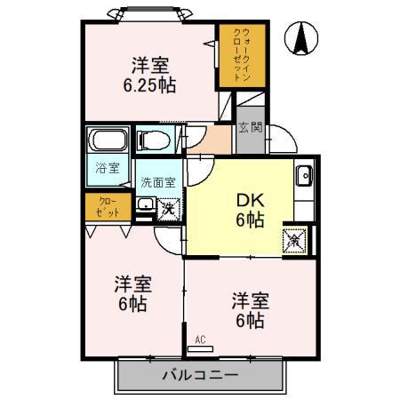 メゾン栄町III(2LDK/2階)の間取り写真