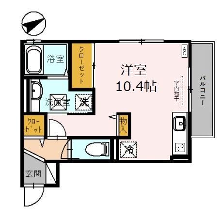 ラ・シャンブル(ワンルーム/1階)の間取り写真
