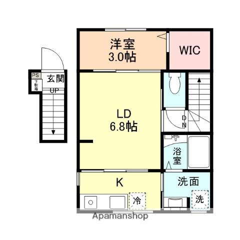 INTEGRAL羽広(1LDK/2階)の間取り写真
