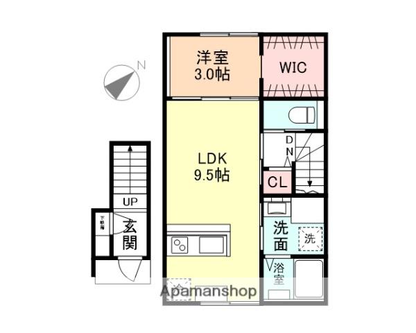 SOLANAⅡ(1LDK/2階)の間取り写真