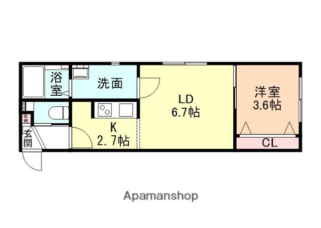 コモド太閤山Ⅱ(1LDK/1階)の間取り写真