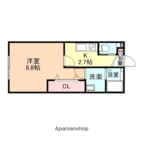 コモド太閤山Ⅱ(1K/2階)の間取り写真