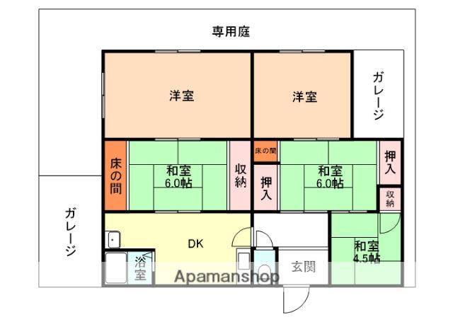 富山県射水市 1階建 築57年(5DK)の間取り写真