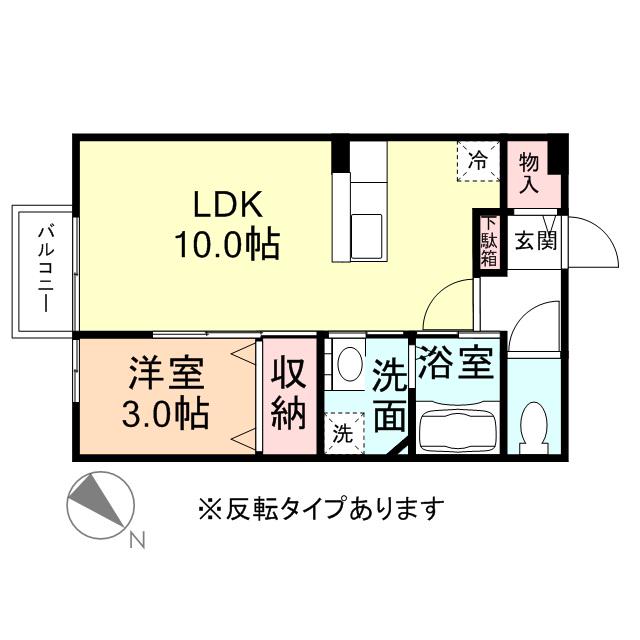 ブライト ヒルズ(1LDK/2階)の間取り写真