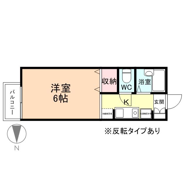 セジュールJUNE(1K/2階)の間取り写真