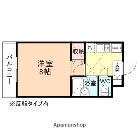 ソシアフレンド館(1K/2階)の間取り写真