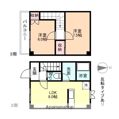 ロイヤルコート弐番館(2LDK/2階)の間取り写真