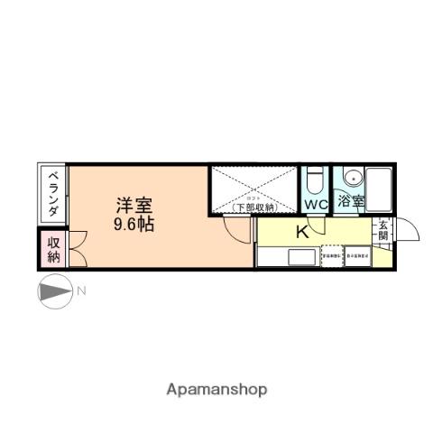 メゾン・クレディアⅡ(1K/1階)の間取り写真