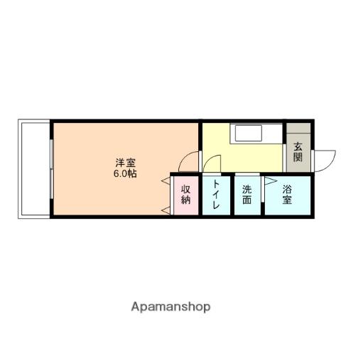 カーサYAMAMOTO(1K/1階)の間取り写真
