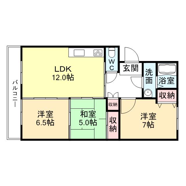 ルーチェ・ソラーレ(3LDK/2階)の間取り写真