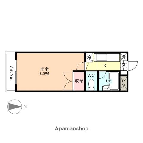 メゾン・ピエス(1K/1階)の間取り写真