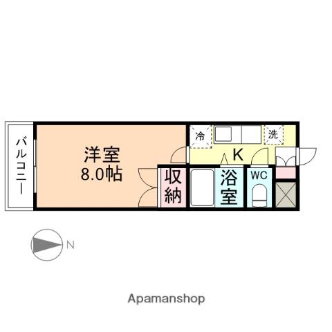 ジョイナス西新庄(1K/3階)の間取り写真