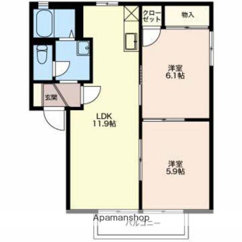 メゾン・クレール(2LDK/2階)の間取り写真