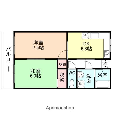 エスポワール桜井(2DK/2階)の間取り写真