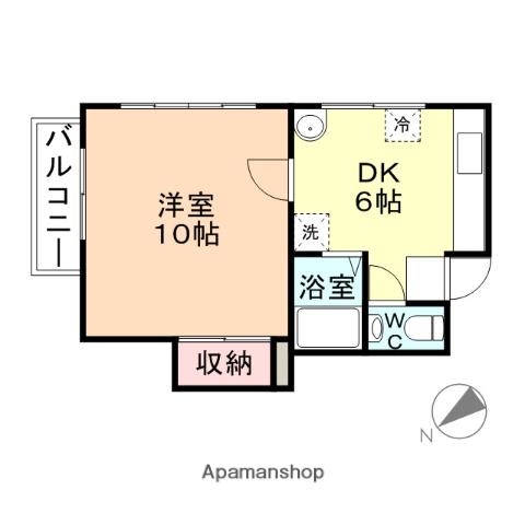 リッツ下轡田(1DK/1階)の間取り写真