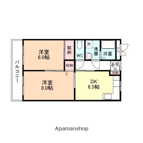 マルゼン村木(2DK/3階)の間取り写真
