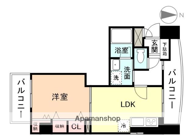 ダイアパレス神通(1LDK/7階)の間取り写真