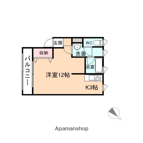 N-ステージKUREHA(ワンルーム/1階)の間取り写真