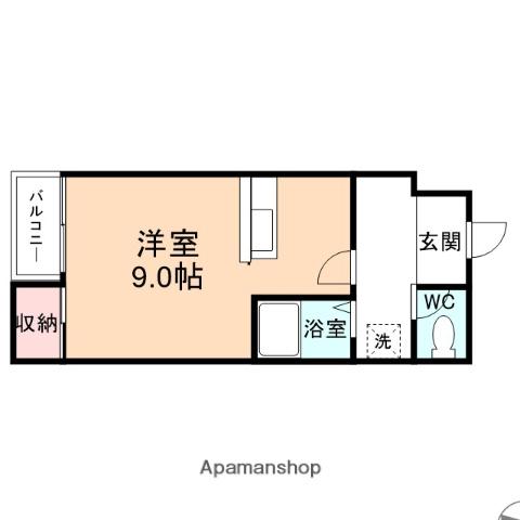 パサージュ(ワンルーム/2階)の間取り写真