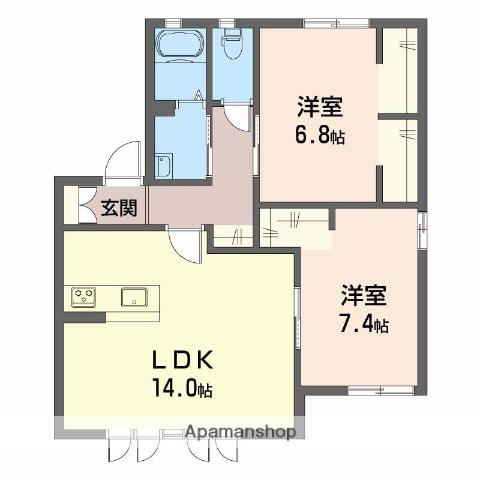 プリモディーネ(2LDK/2階)の間取り写真