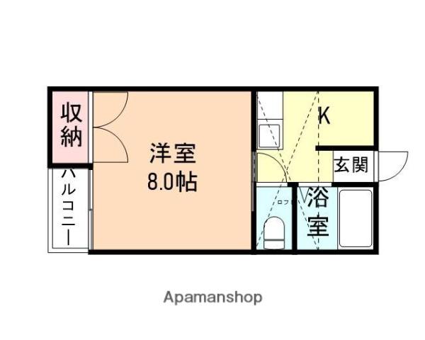 サンシャイン上大久保(1K/2階)の間取り写真