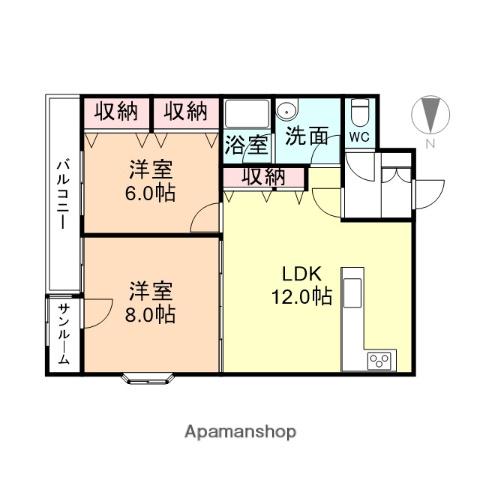 センチュリーハイツ奥田(2LDK/4階)の間取り写真