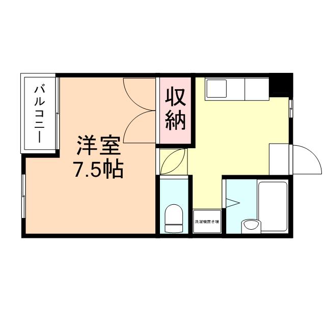 デイジー(1K/2階)の間取り写真