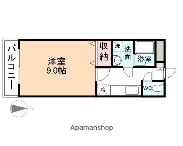 MAX布瀬(1K/4階)の間取り写真