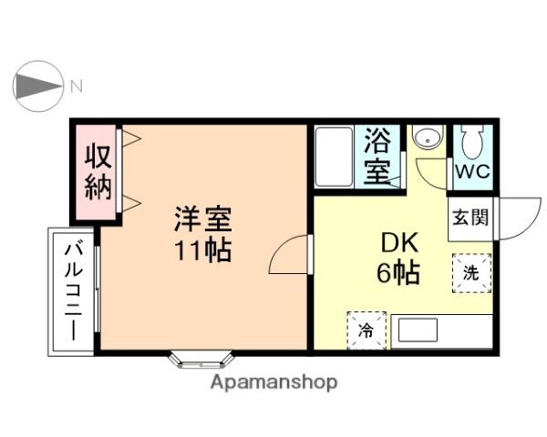 カナビアン(1DK/1階)の間取り写真