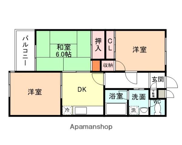 ハイツJUN(3DK/3階)の間取り写真