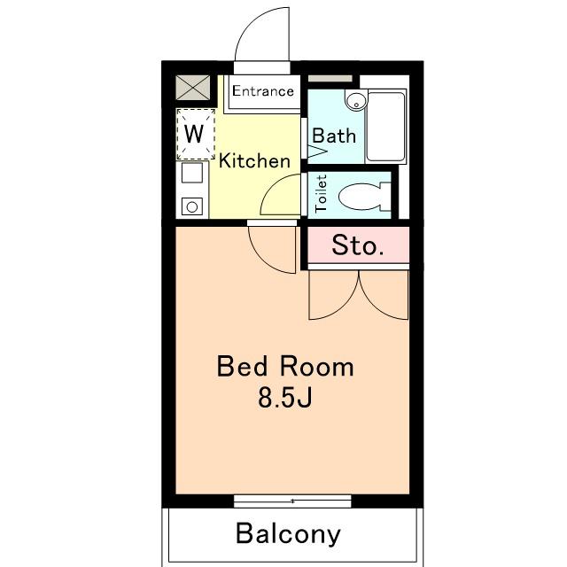 LINOAS(1K/2階)の間取り写真