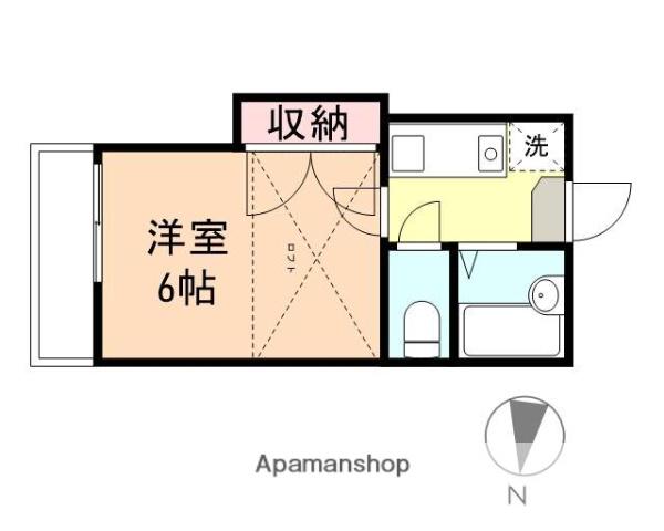 スクエアK(1K/2階)の間取り写真