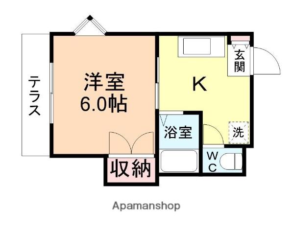 セサミ西中野(1K/1階)の間取り写真