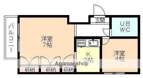 フェイスビル(1LDK/7階)の間取り写真