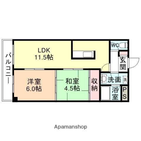アクトピアTOYAMA(2LDK/5階)の間取り写真