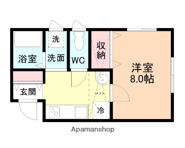 グッドシャトー3(1K/2階)の間取り写真