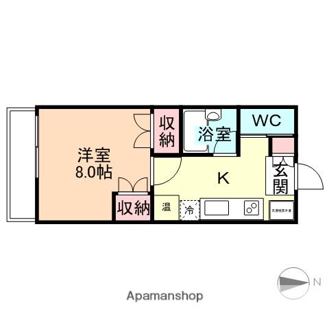 エスポワール清水Ⅱ(1K/1階)の間取り写真