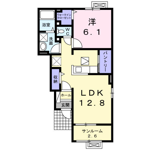 ルミエール(1LDK/1階)の間取り写真