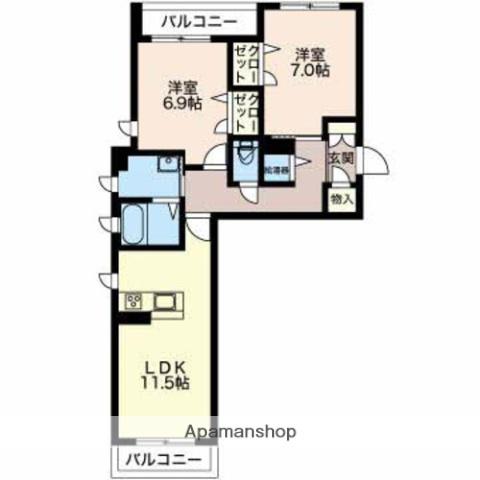 MAST TOWN BLOOM(2LDK/2階)の間取り写真