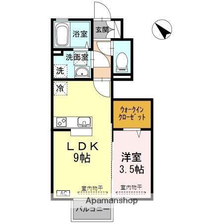 アルタイル藤ノ木(1LDK/1階)の間取り写真